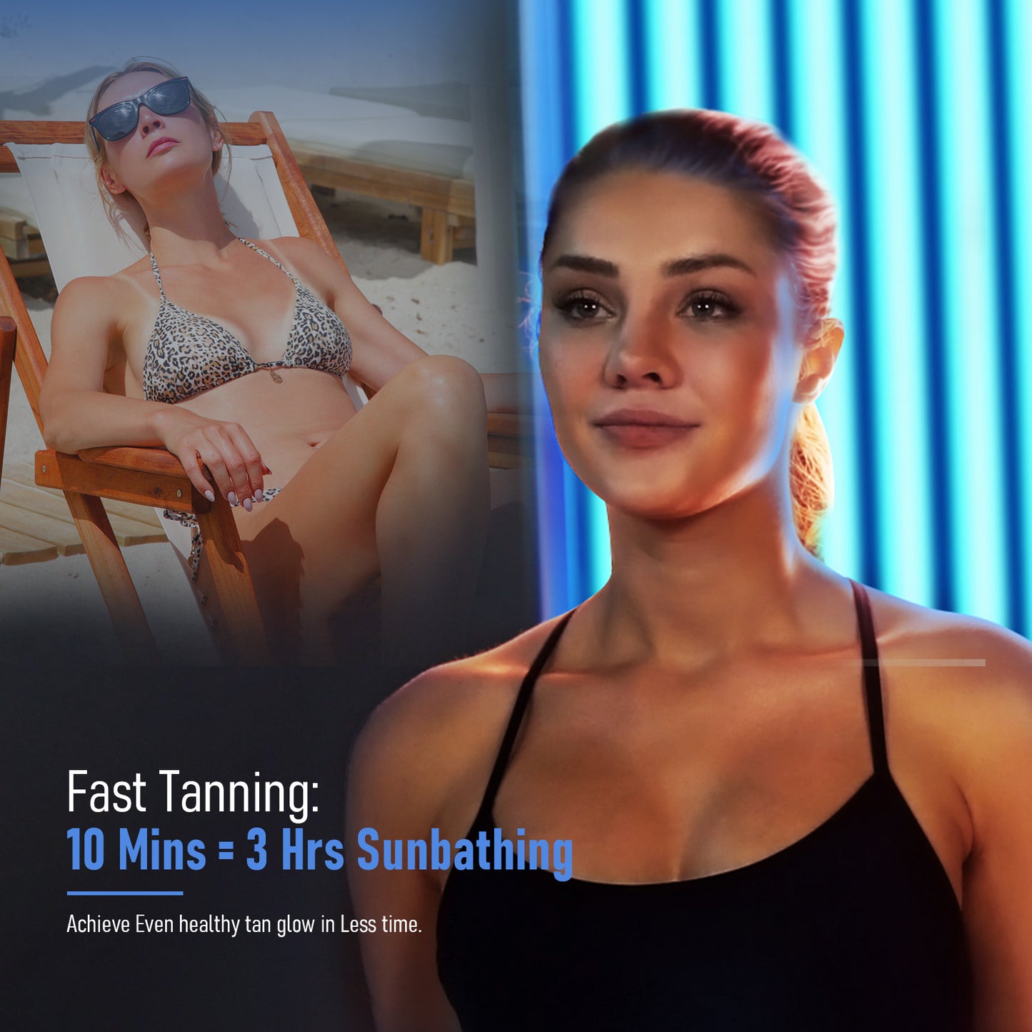 Tanning Lamp ,Pannel Size 72.3X17.95 IN ,Faster and Even Full-Body Portable Tanning bed at Home with Free 360°Stand,1000W German Tubes for Safe Tanning, Achieve a Bronze Glow.
