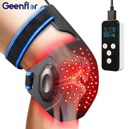 Red Light Therapy Knee Brace with Heat and Powerful Vibration,660nm & 850nm Infrared Red Light Therapy Massager for Knee Pain Relief,Shoulder,Elbow.