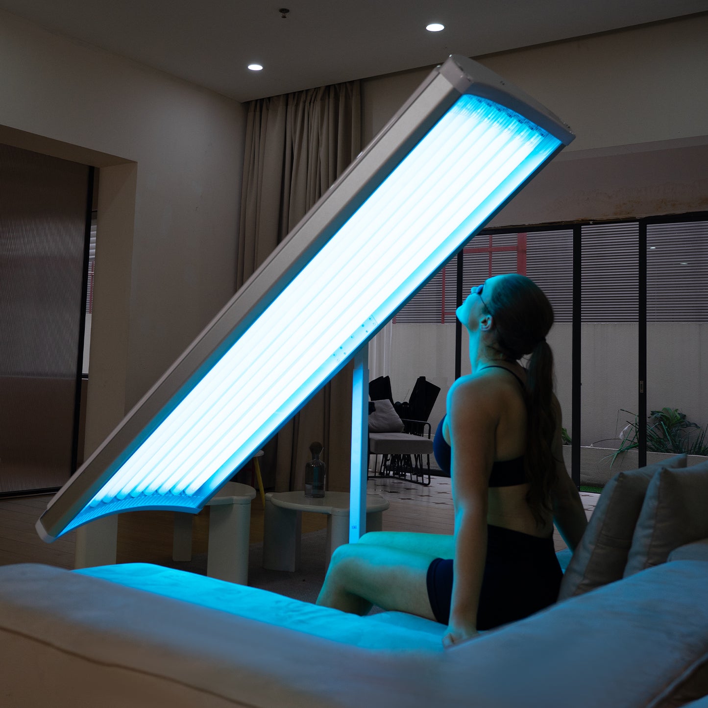 Tanning Lamp ,Pannel Size 72.3X17.95 IN ,Faster and Even Full-Body Portable Tanning bed at Home with Free 360°Stand,1000W German Tubes for Safe Tanning, Achieve a Bronze Glow.