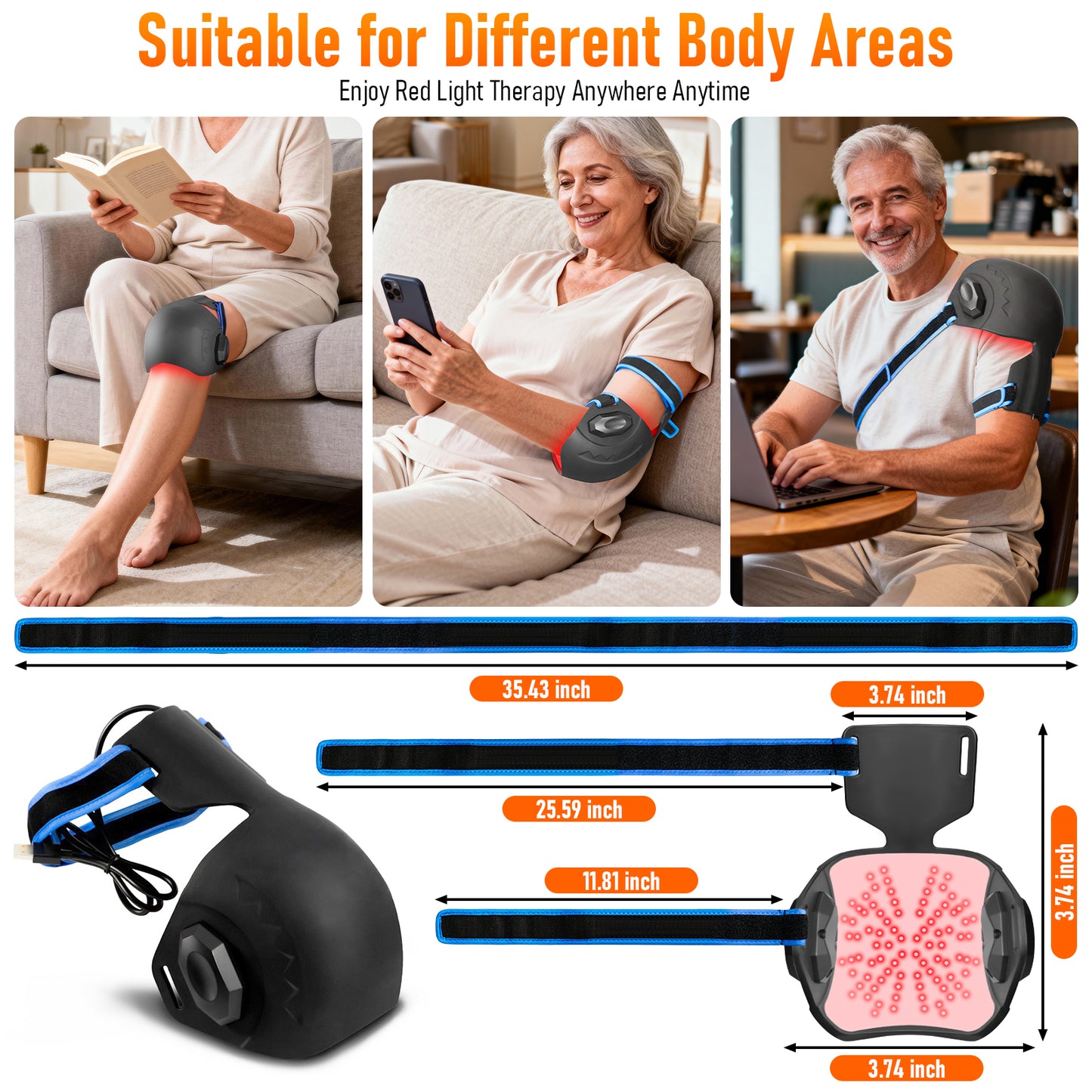 Red Light Therapy Knee Brace with Heat and Powerful Vibration,660nm & 850nm Infrared Red Light Therapy Massager for Knee Pain Relief,Shoulder,Elbow.