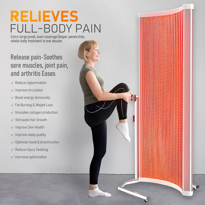 Red Light Therapy Panel 660nm & 850nmNear Infrared  with Free 360° Adjustable Stand – 9800 Chips,230mW/cm² High-Power Full-Body Home Device (72.3X17.95 IN) for Sports Recovery, Pain Relief & Overall Wellness