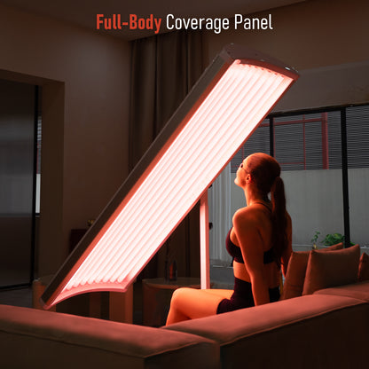 Red Light Tanning Lamp Full-Body Bed,Pannel Size 72.3X17.95 IN, Long-Lasting Diamond-Gloss, Skincare & Tanning at Home,1000W German Tubes, Free 360° Stand
